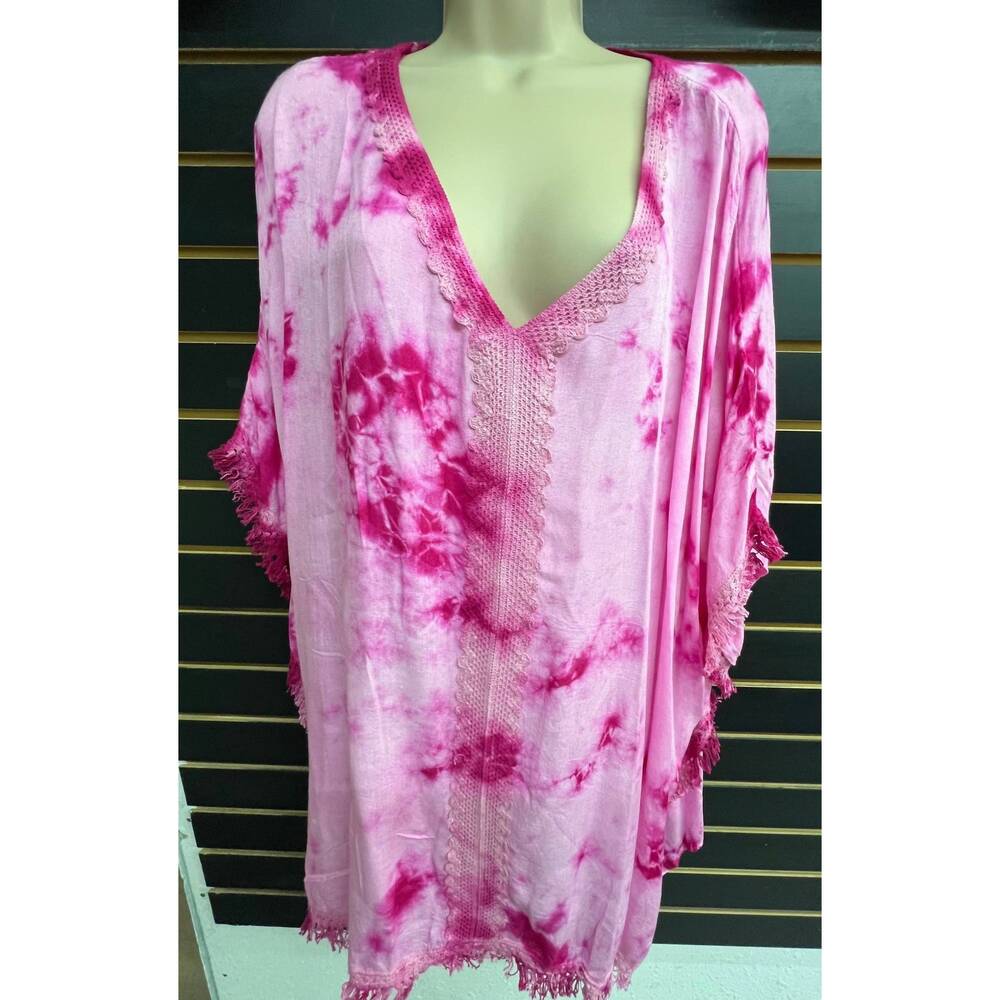 NEW JESSICA TAYLOR women's sunset escape kaftan in fuchsia